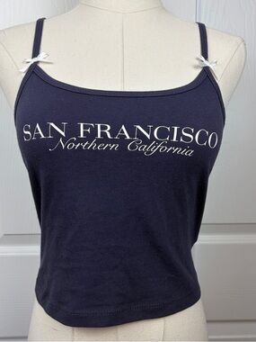 Wild fable San Francisco Northern California Navy Spaghetti Strap Tank Top